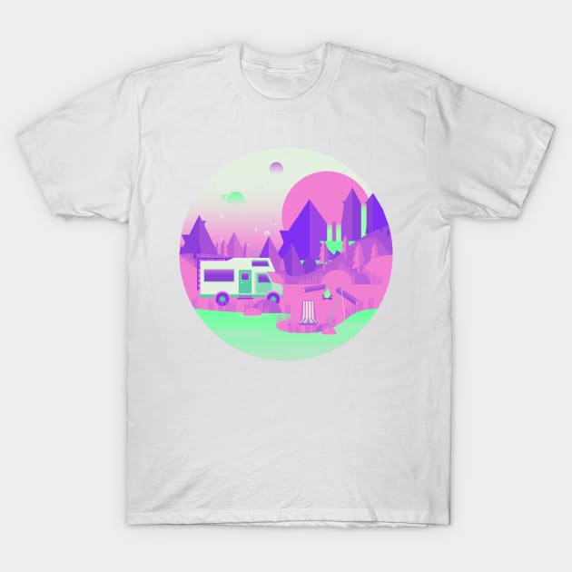 Outer Space Camping T-Shirt by BadOdds